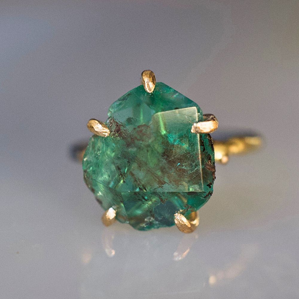 Zambian Emerald Large Stone Ring