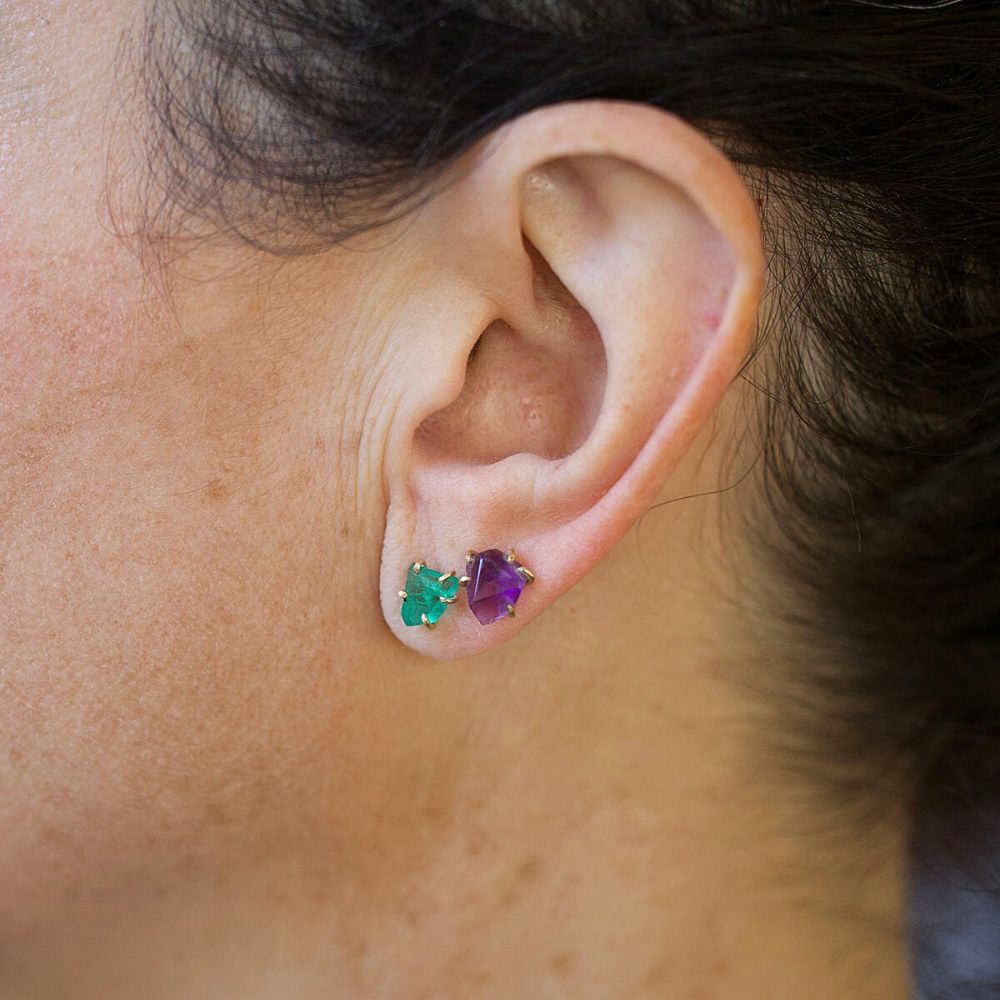 Zambian Emerald Medium Stone Studs