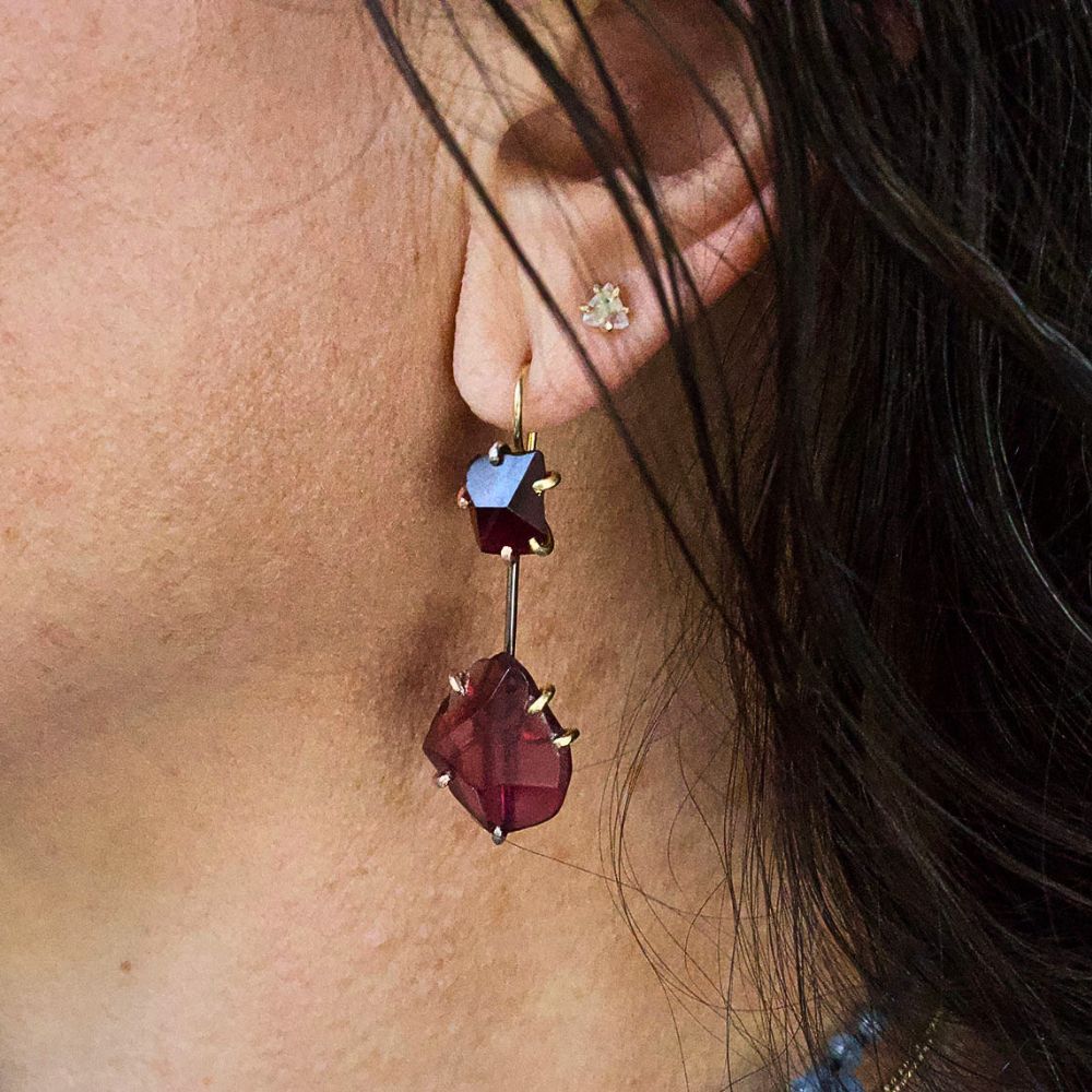 Garnet Day to Night Earrings