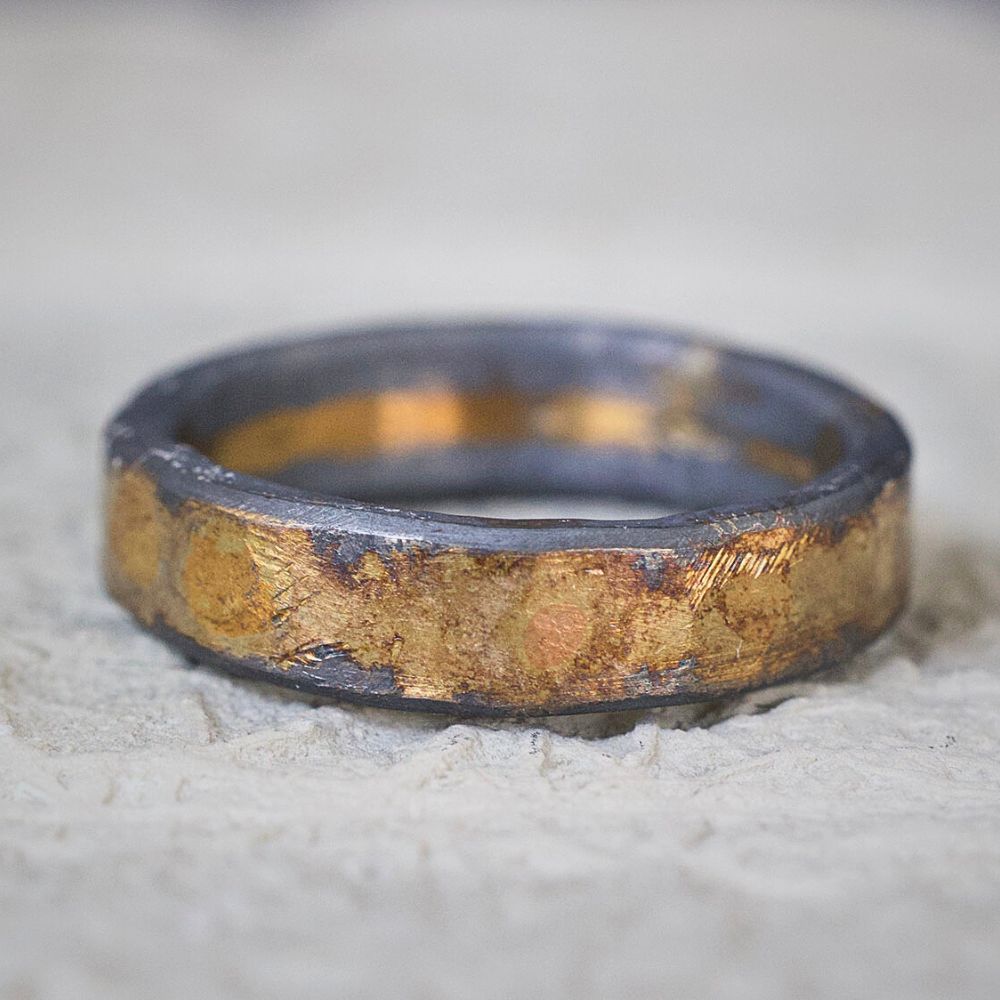 Gold and Silver Heavy Seamed Band