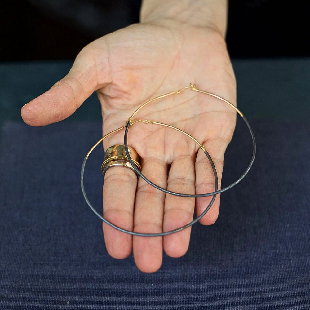 Madonna Extra Large Gold and Silver Hoops