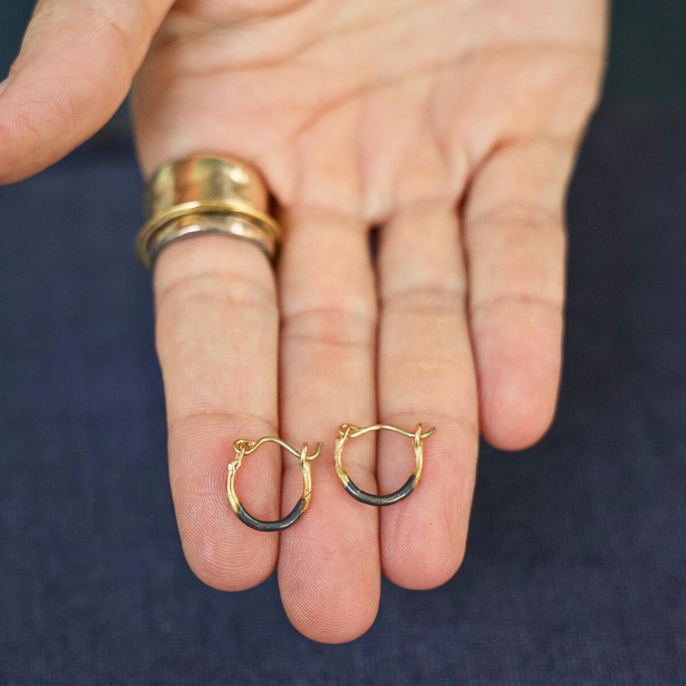 Madonna Small Gold and Silver Hoops