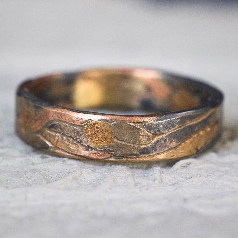 Gold and Silver Flat Ribbon Ring