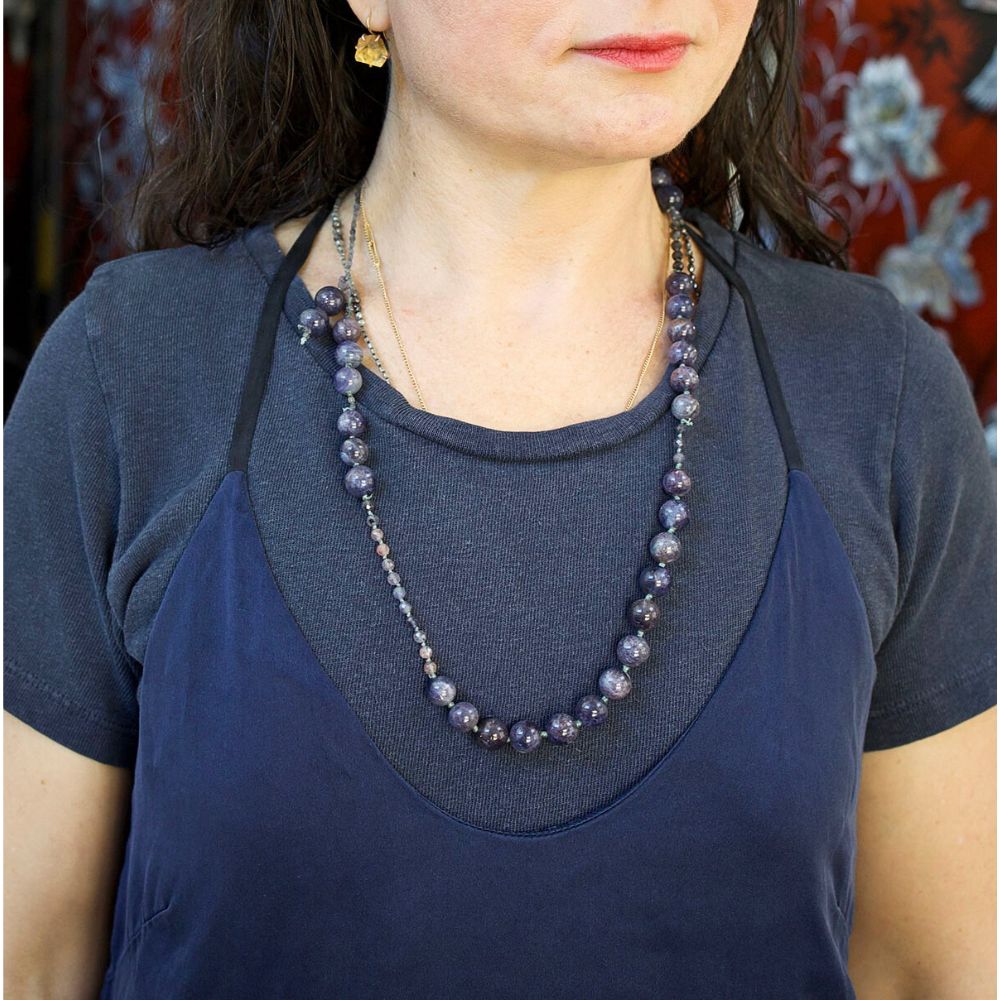 Iolite Sunstone Lariat