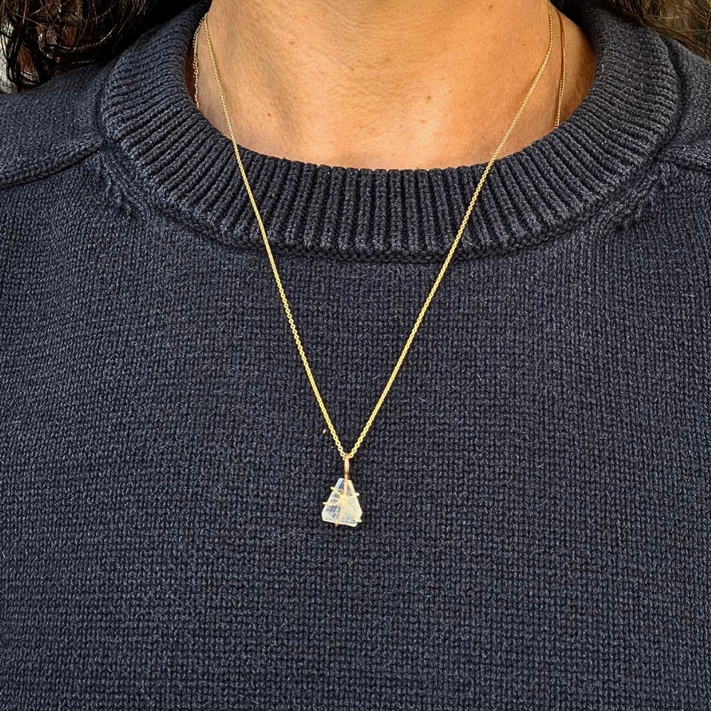 Rainbow Moonstone Small Stone Pendant