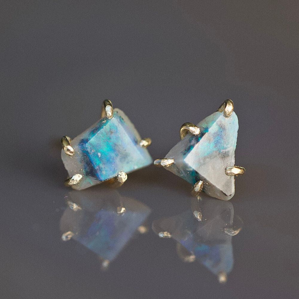 Australian Dark Opal Small Stone Studs