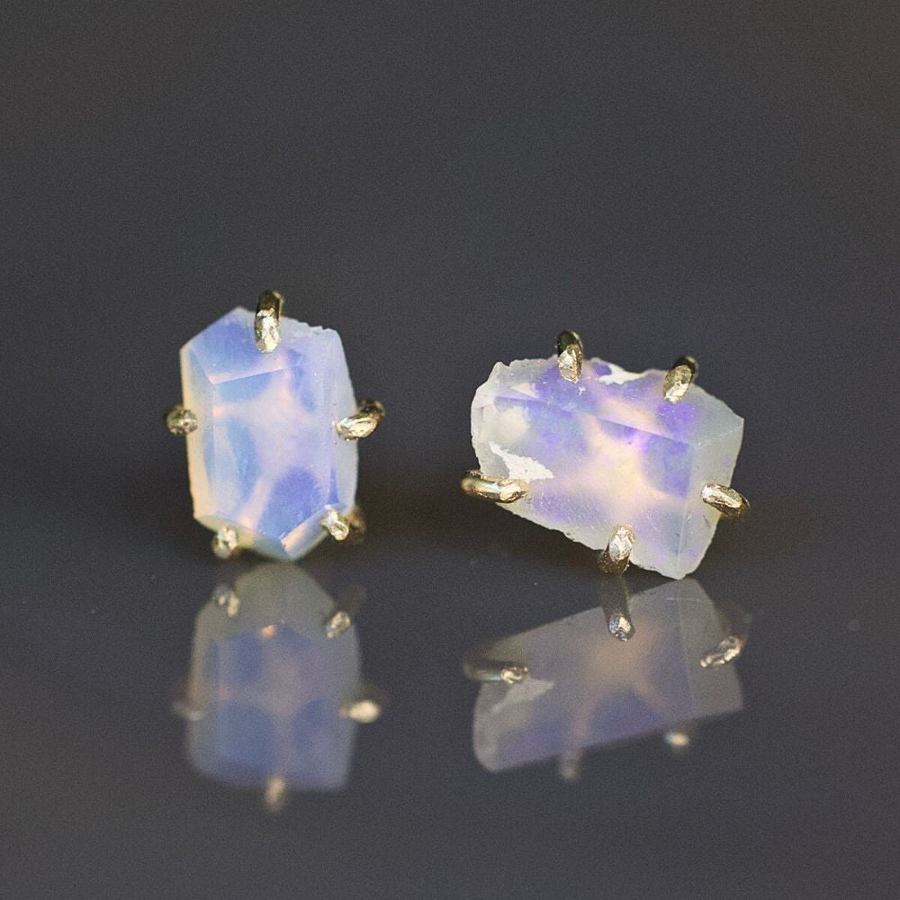 Australian Purple Opal Small Stone Studs