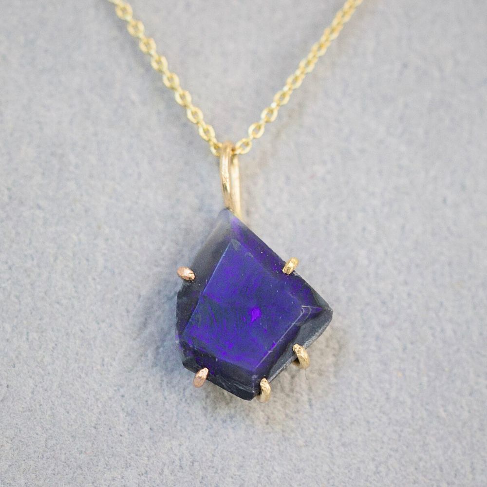 Australian Dark Opal Small Stone Pendant