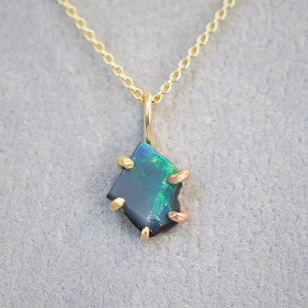 Australian Dark Opal Extra Small Stone Pendant