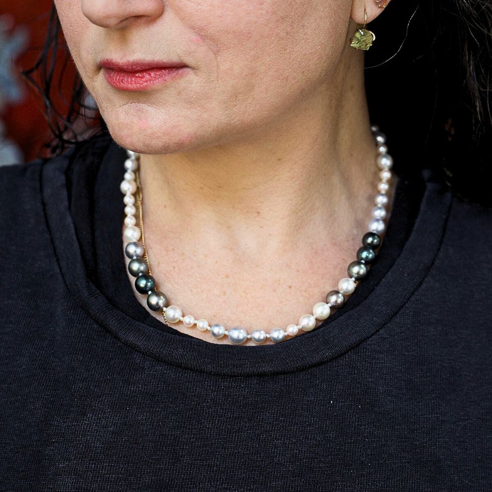 Akoya and Tahitian 18" Cultured Pearl Strand