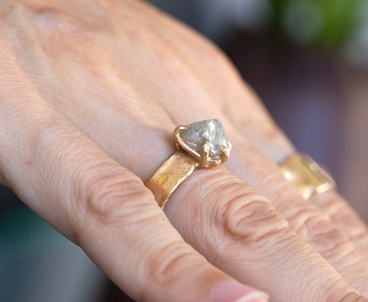 3.5 ct Rough Diamond on our 5mm Cigar Band