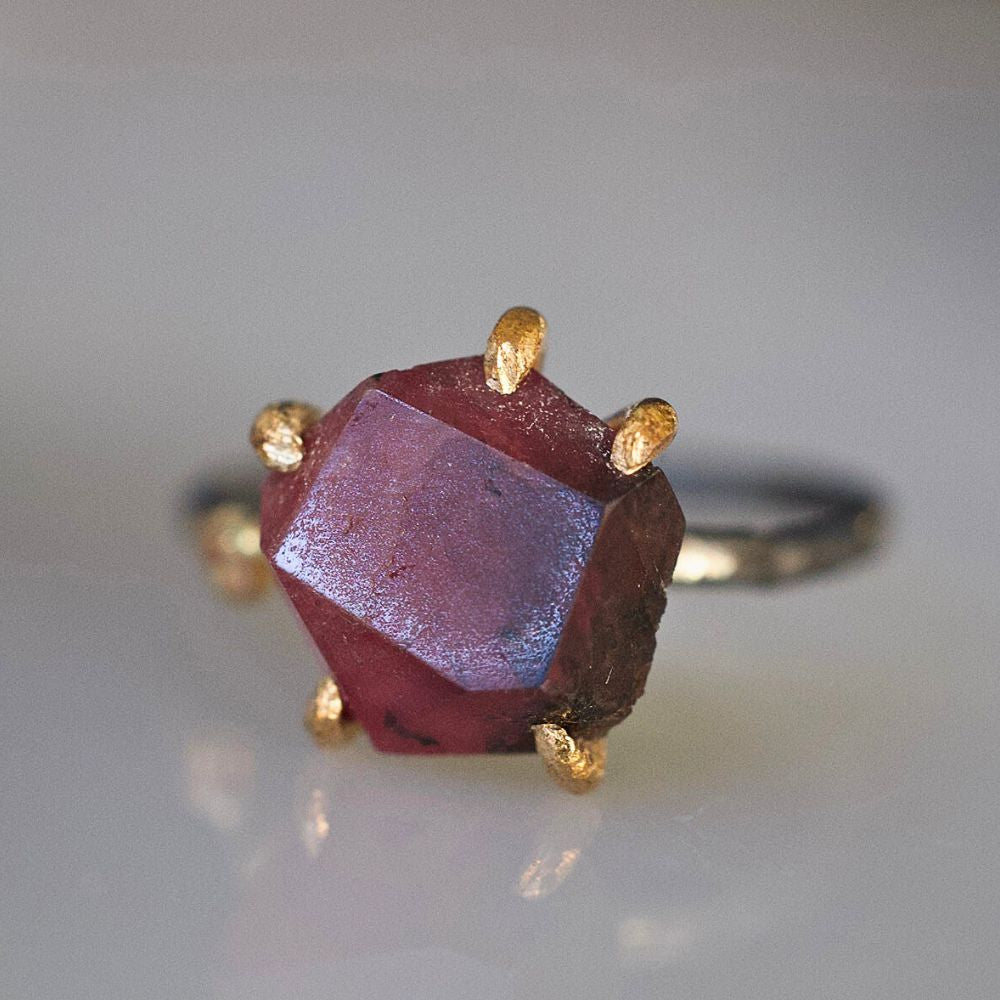 Unheated Tanzanian Ruby Medium Stone Ring