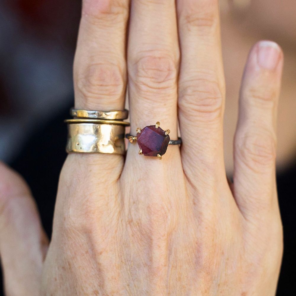 Unheated Tanzanian Ruby Medium Stone Ring