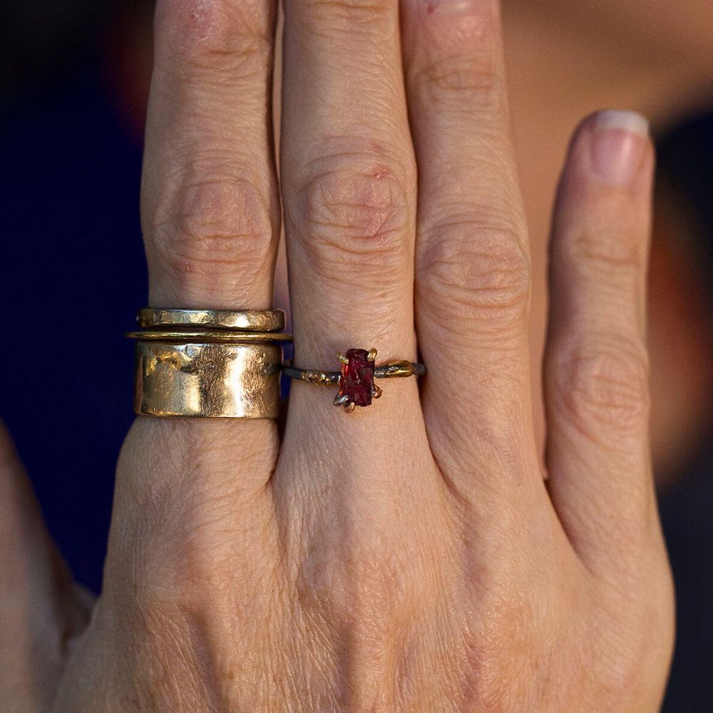 Unheated Tanzanian Exceptional Ruby Small Stone Ring