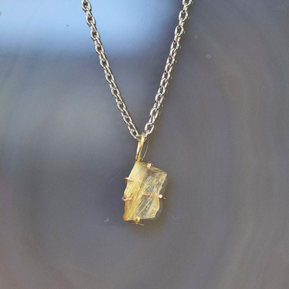 Rutilated Quartz Small Stone Pendant