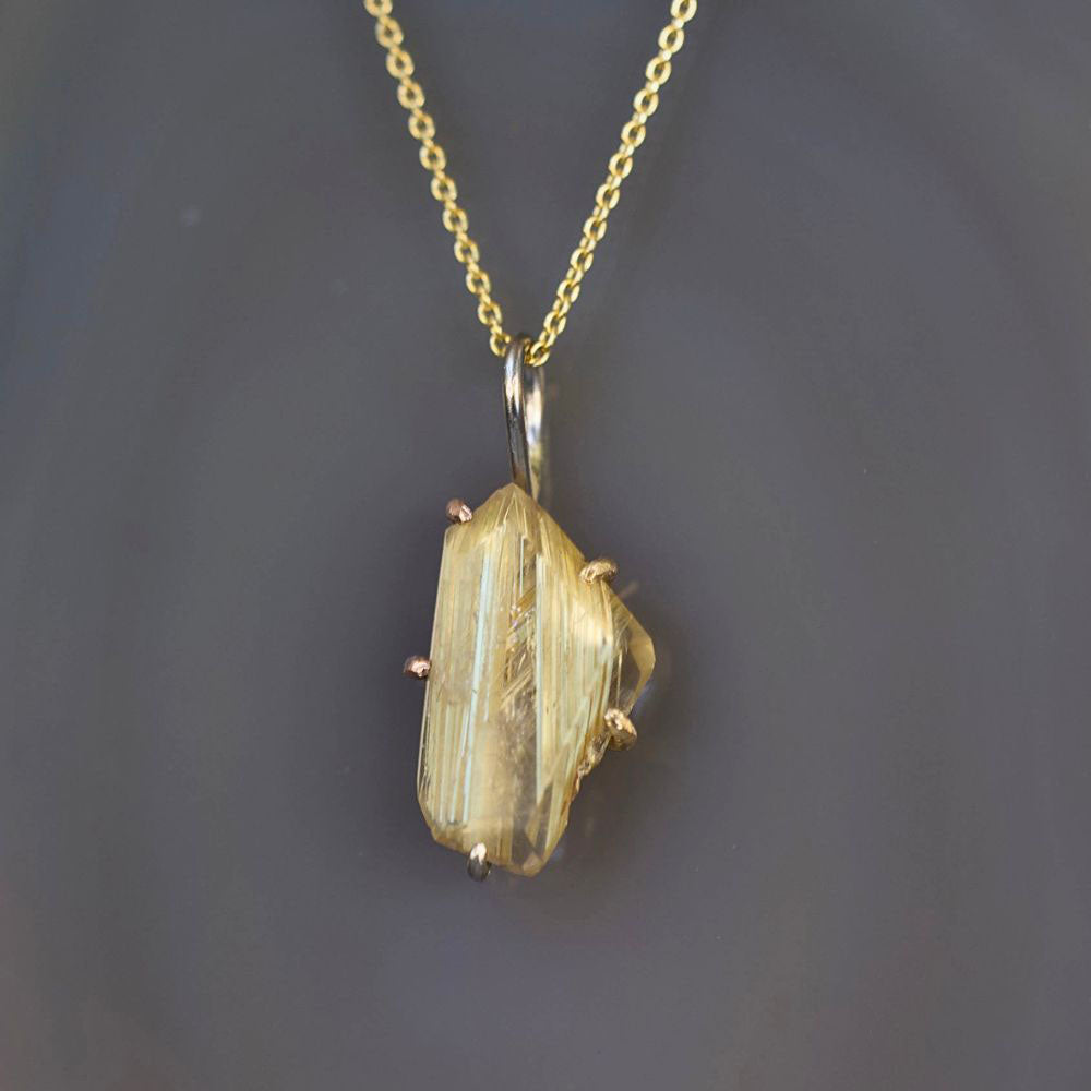 Rutilated Quartz Medium Stone Pendant