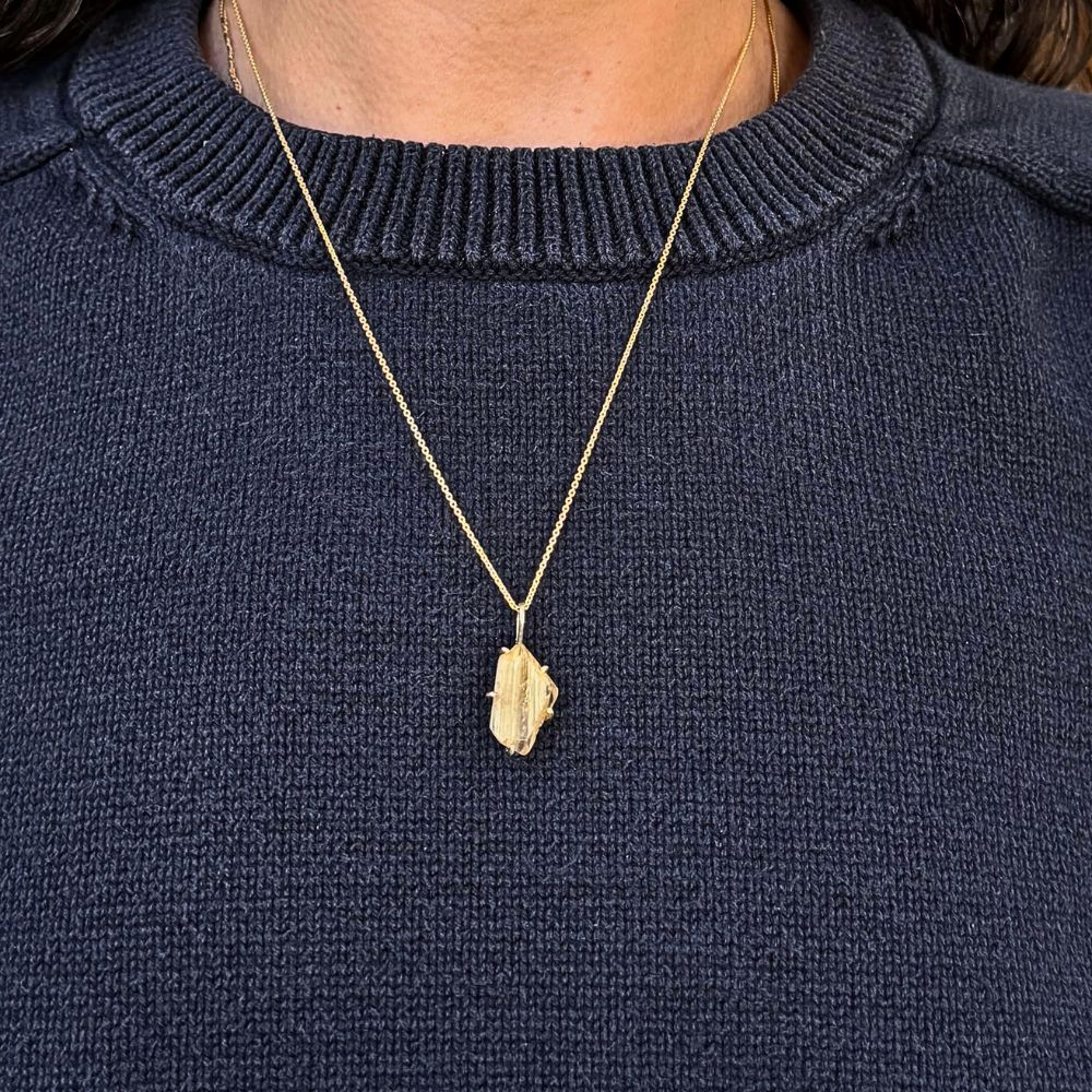 Rutilated Quartz Medium Stone Pendant