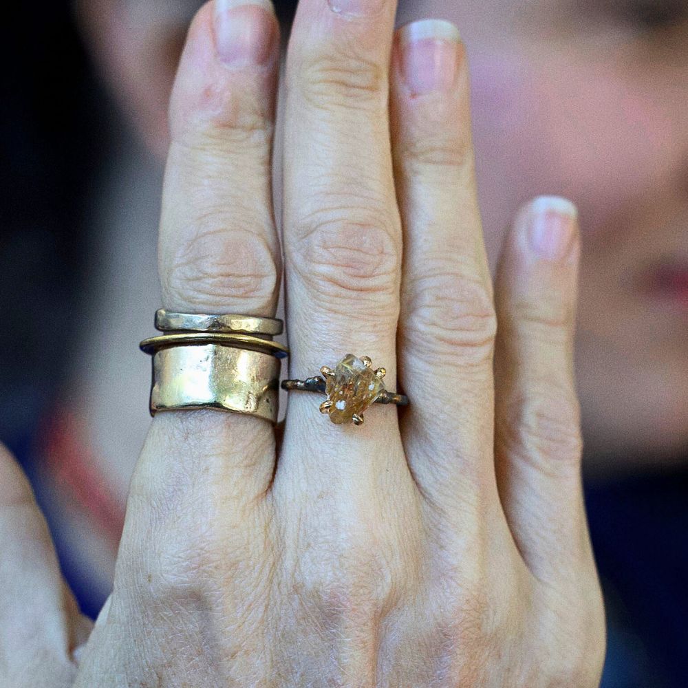 Rutilated Quartz Small Stone Ring