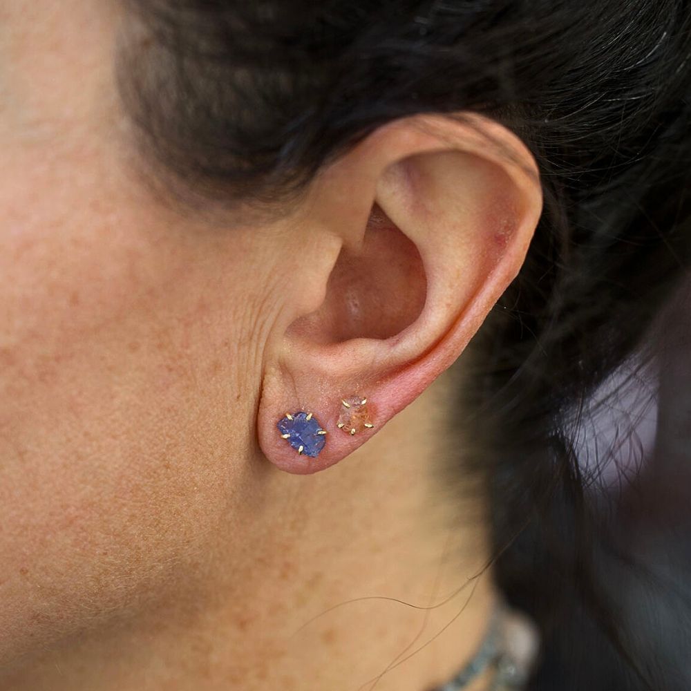 Blue Sapphire Small Stone Studs