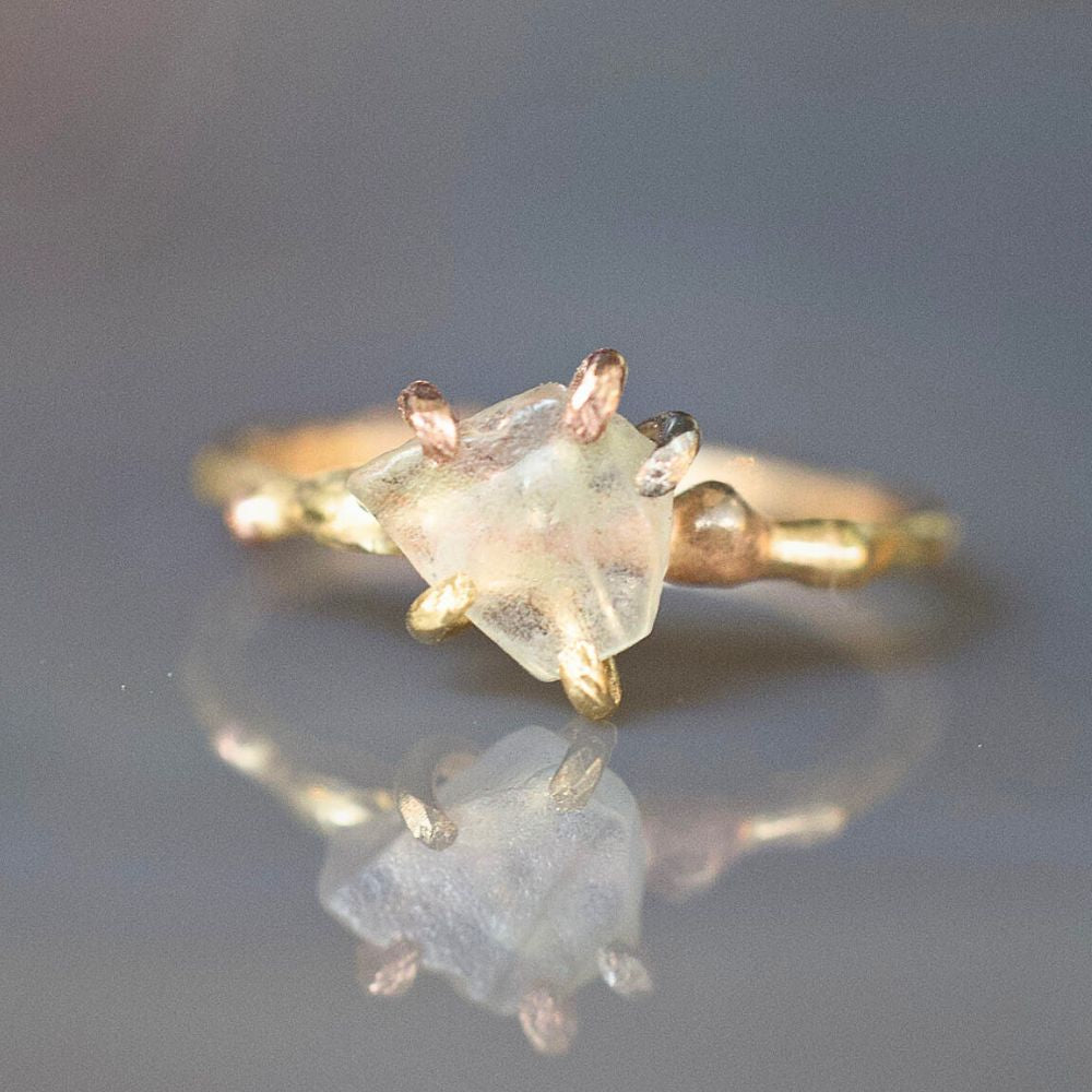 Montana Sapphire Small Stone Ring on a Yellow Gold Band