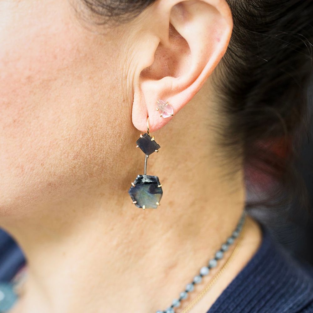 Spectrolite (high quality labradorite from Finland) Day to Night Earring Set