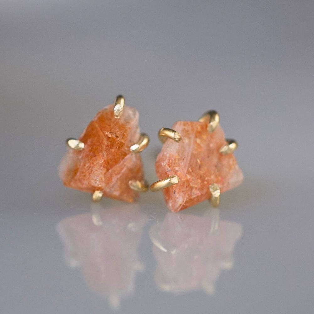 Sunstone Small Stone Studs