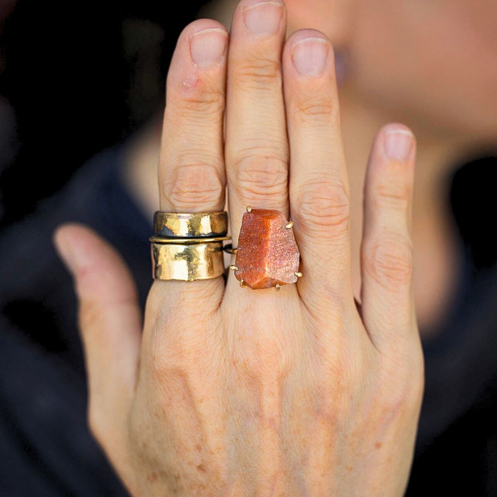 Sunstone Large Stone Ring