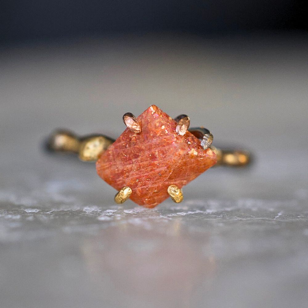 Sunstone Small Stone Ring