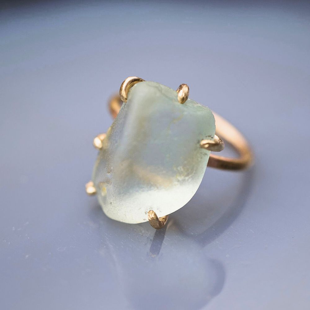 Topaz Large Stone Ring on a Rose Gold Band