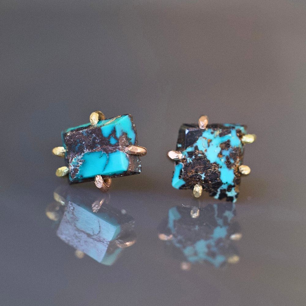 Zambian Turquoise Medium Stone Studs