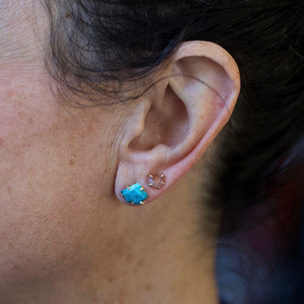 Zambian Turquoise Medium Stone Studs