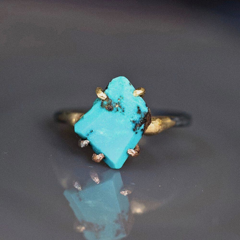 Zambian Turquoise Small Stone Ring