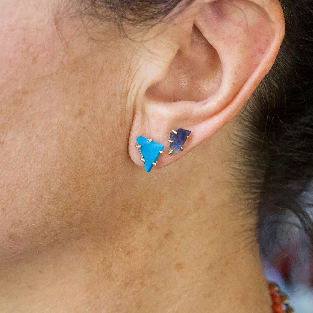 Arizona Turquoise Large Stone Studs