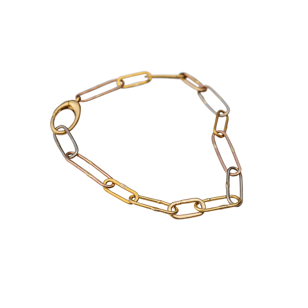 Heavy gold link bracelet