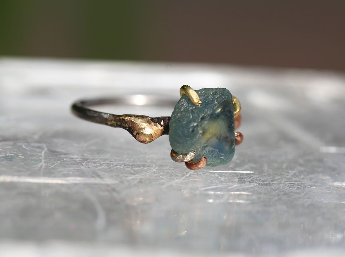 Montana Sapphire Palladium Ring