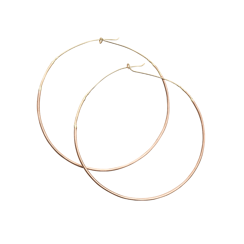 Gold ombre large hoop earrings