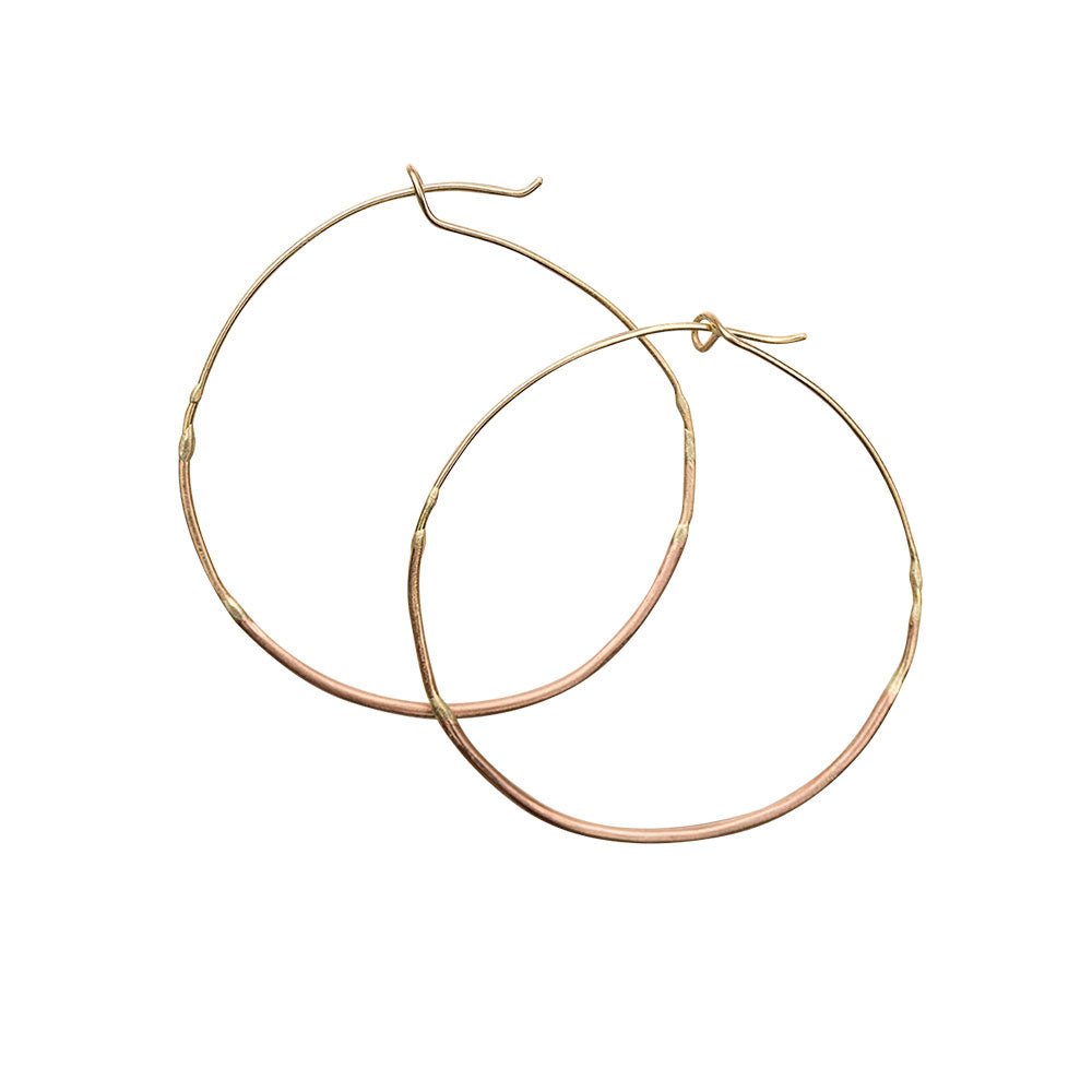 Small gold ombre hoop earrings