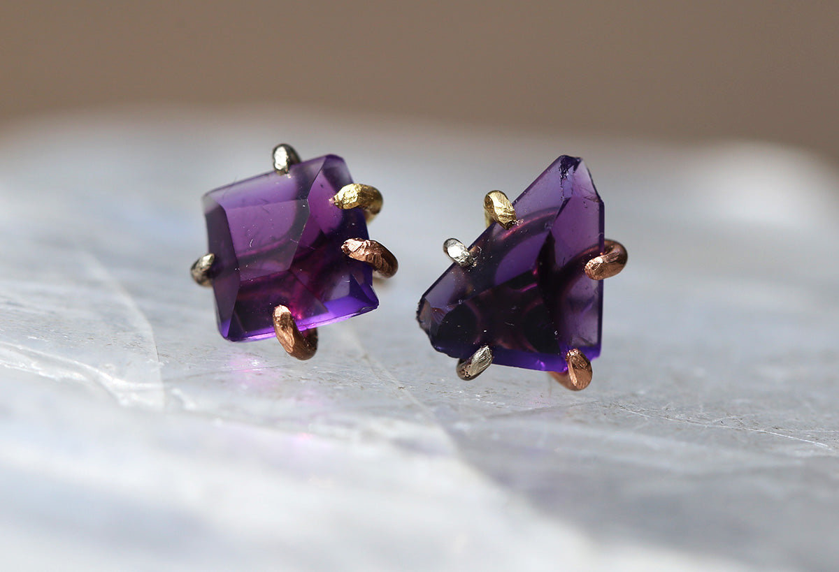 Amethyst large studs