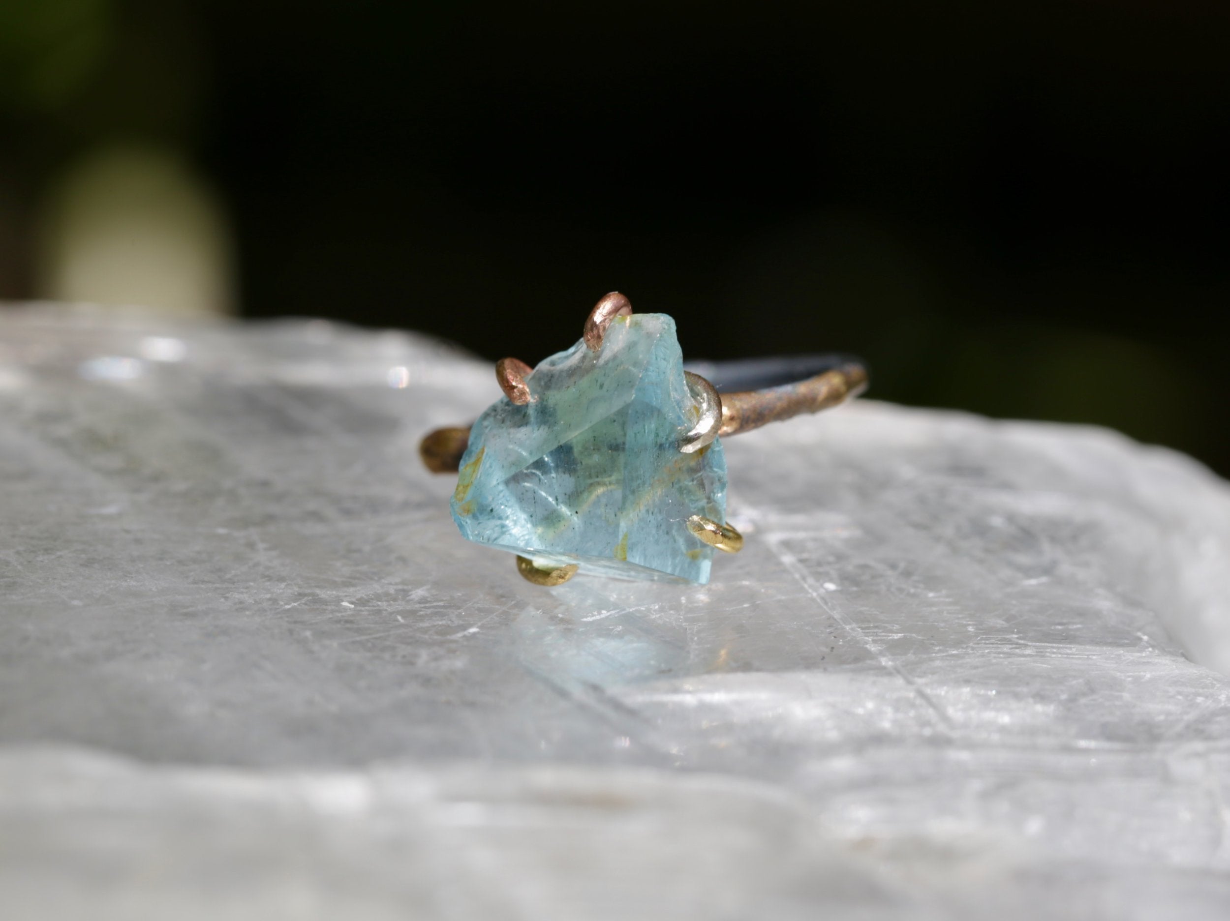 Aquamarine medium stone ring