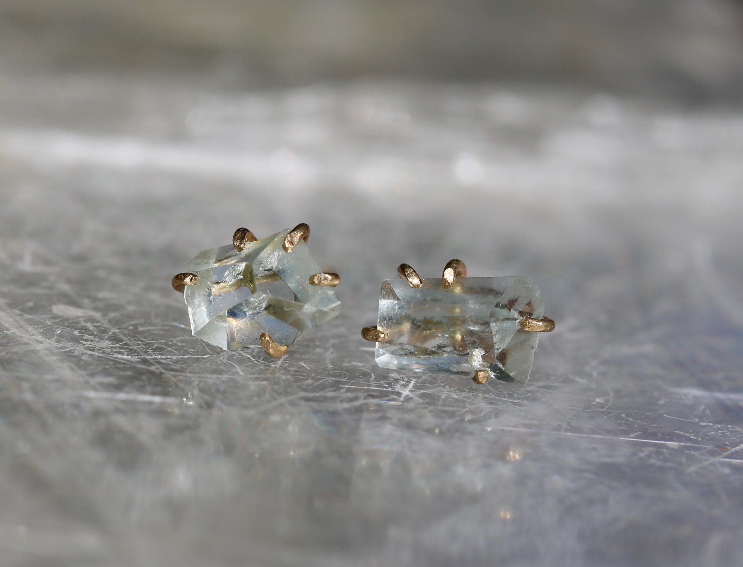 Aquamarine studs