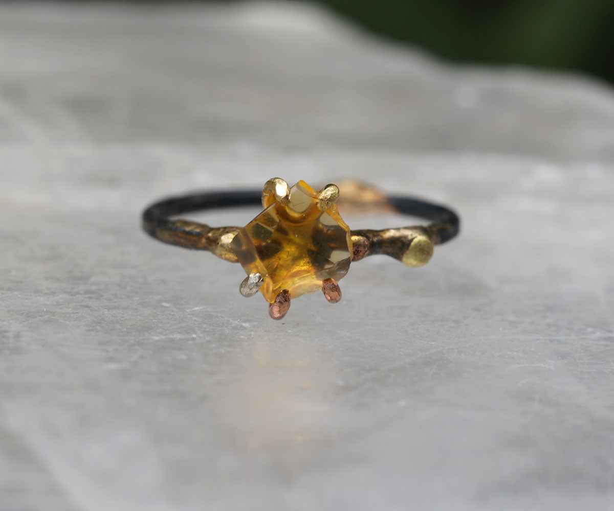 Citrine small stone ring