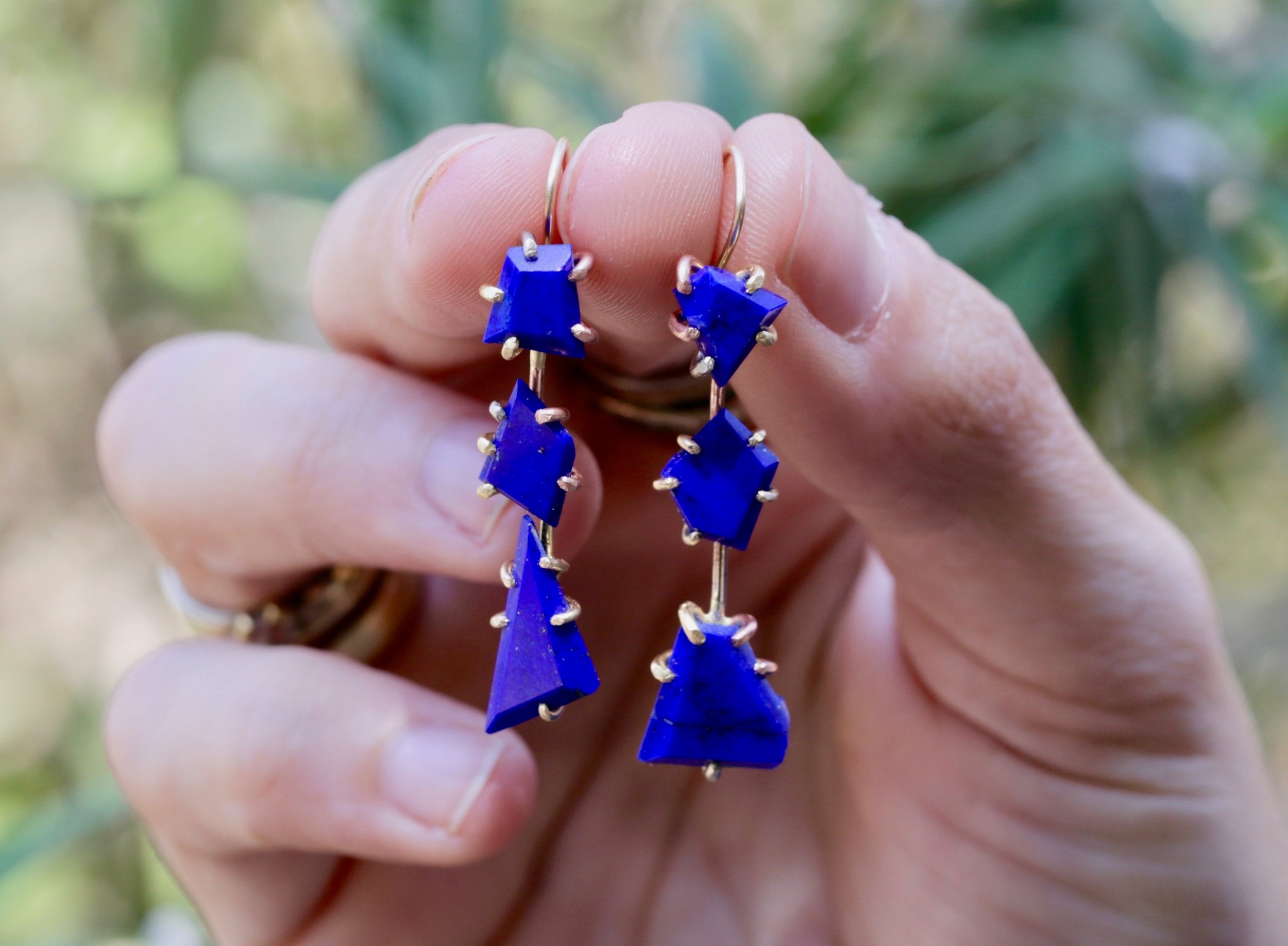 Afgani Lapis day to night earrings