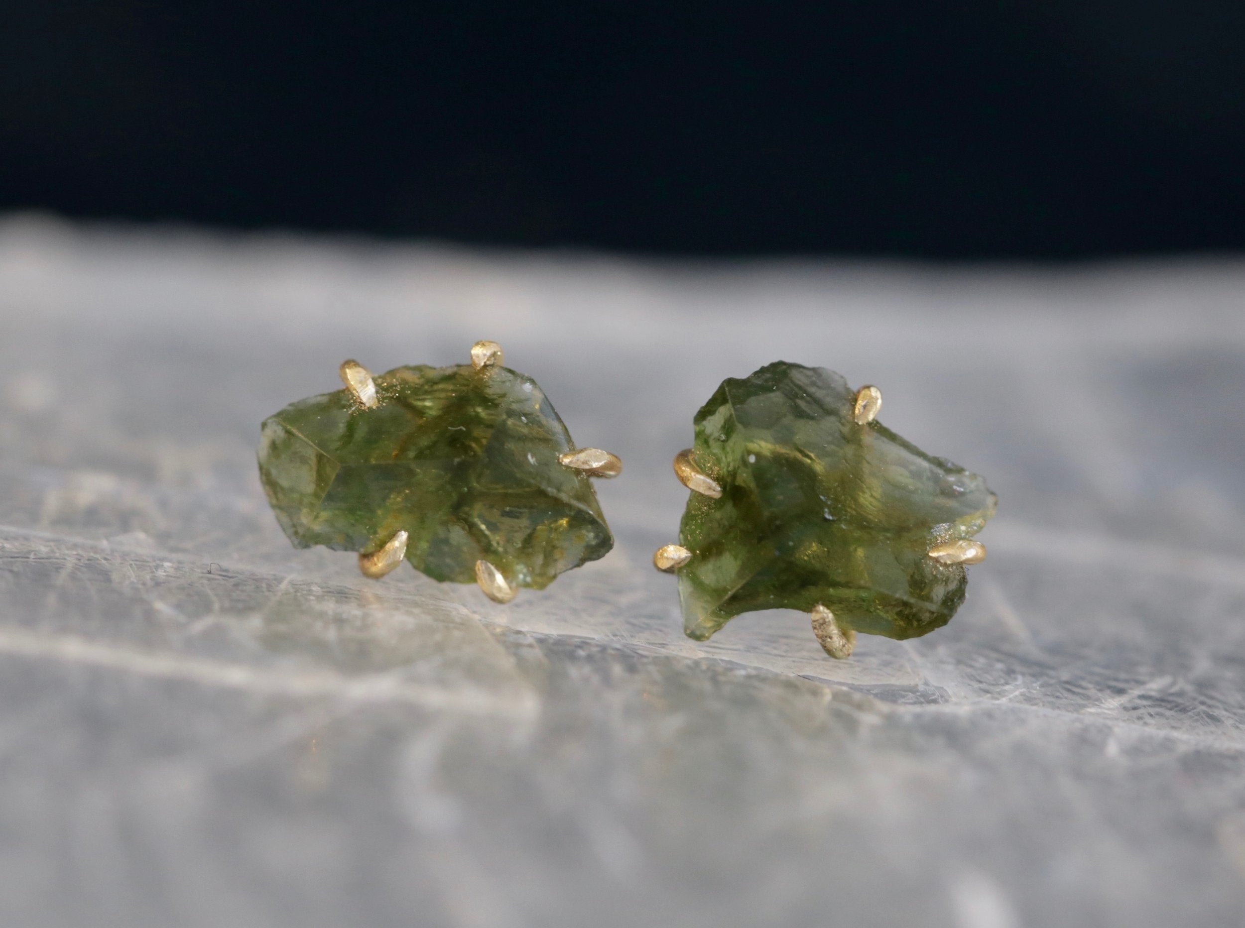 Moldavite small studs