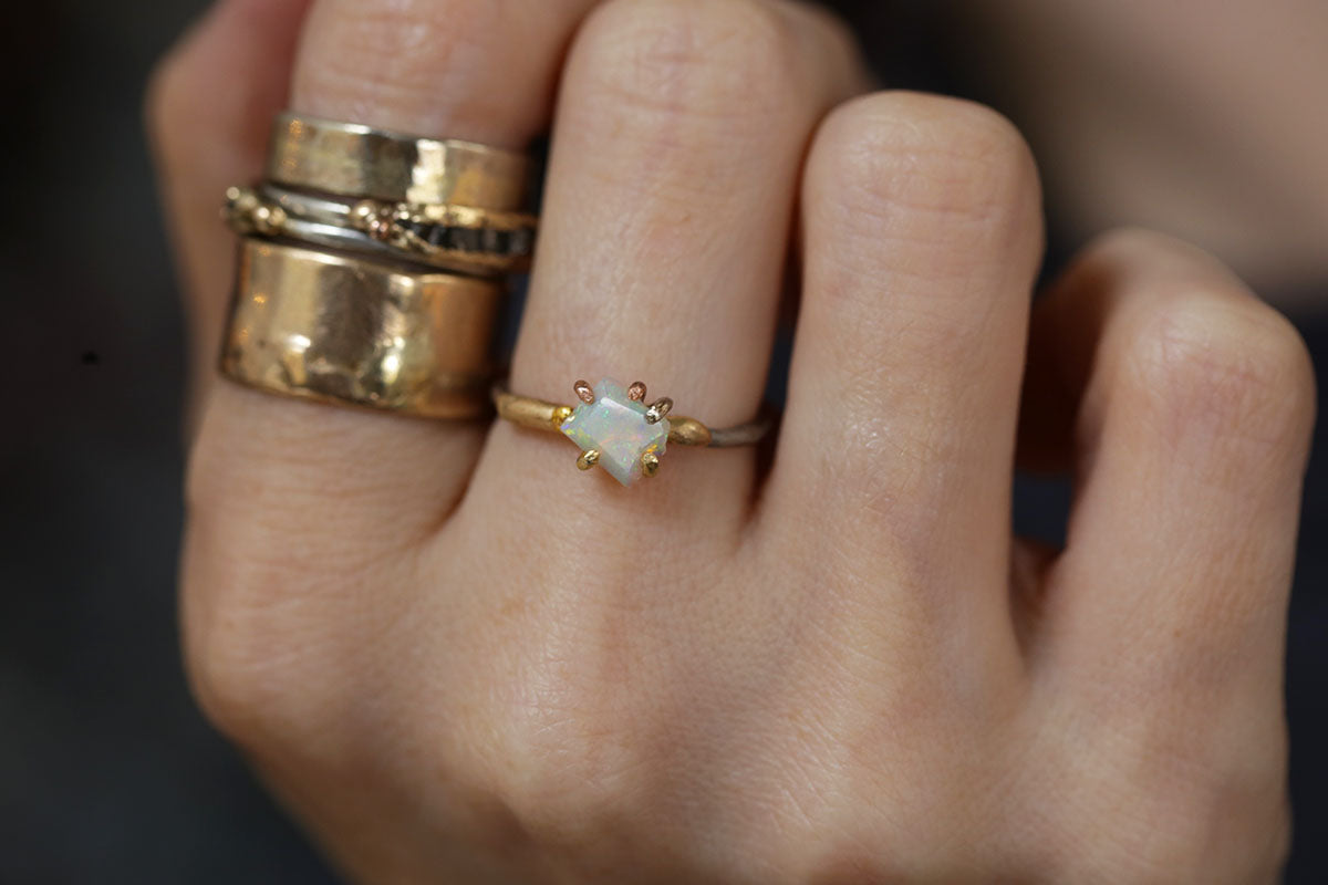 Australian Opal ring on hand