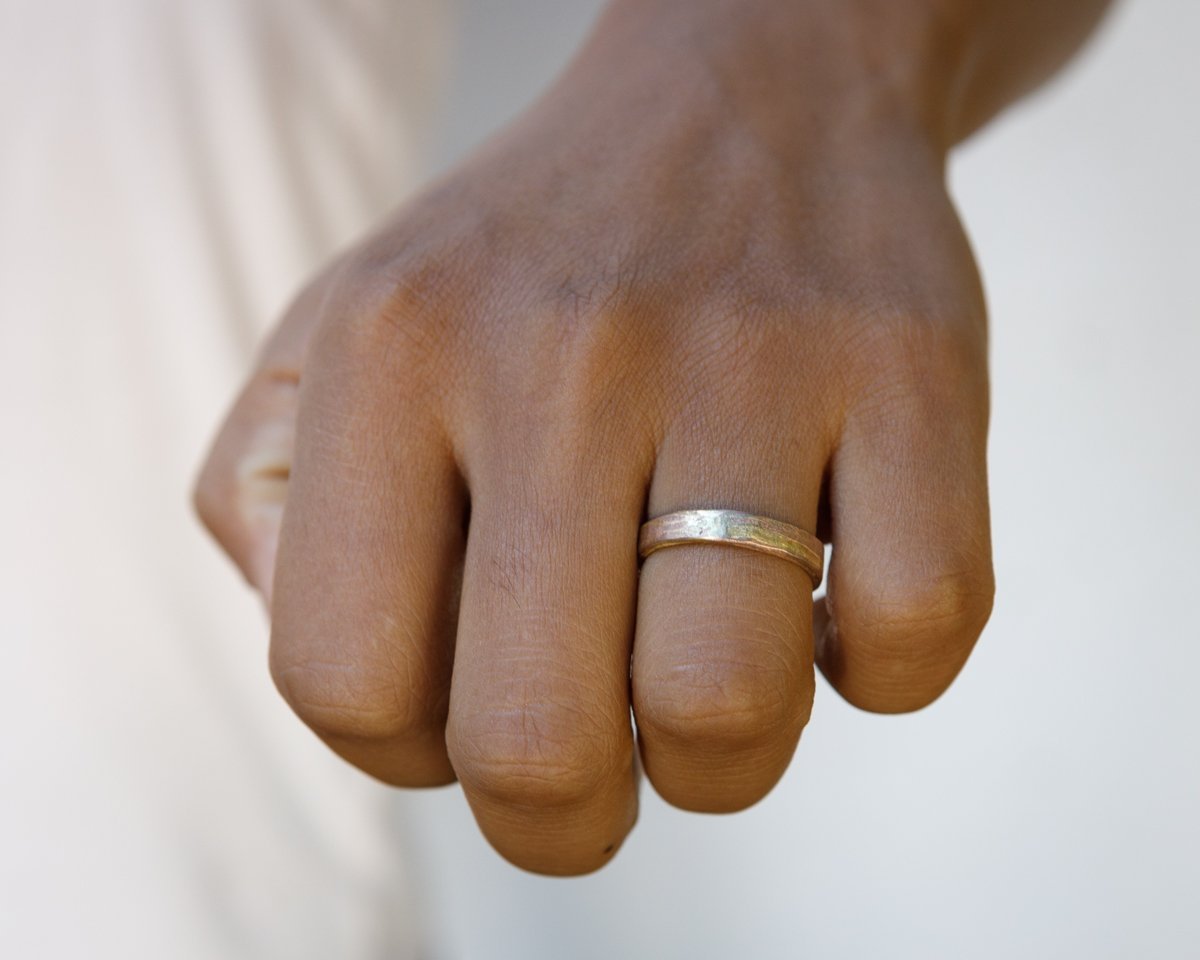 Rose Gold Square Ribbon Ring