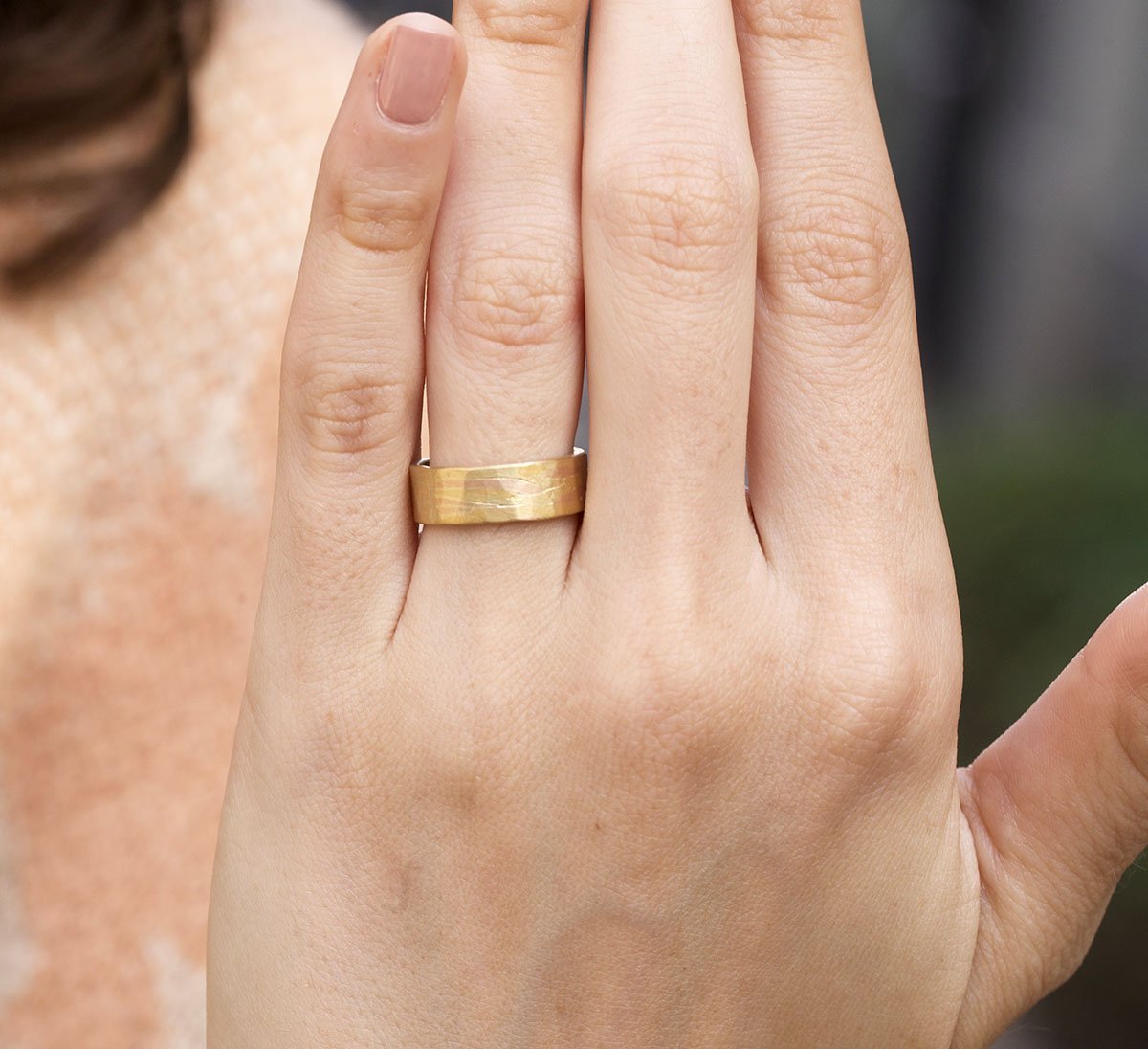 Yellow Gold Flat Ribbon Ring