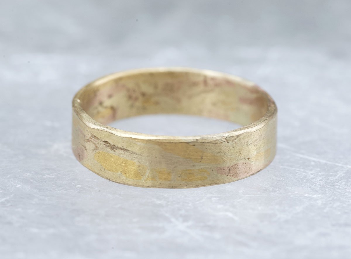 Yellow gold flat ribbon ring