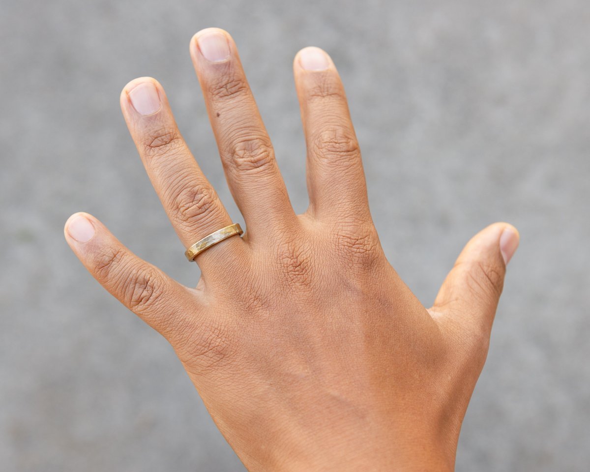 Yellow Gold Square Ribbon Ring