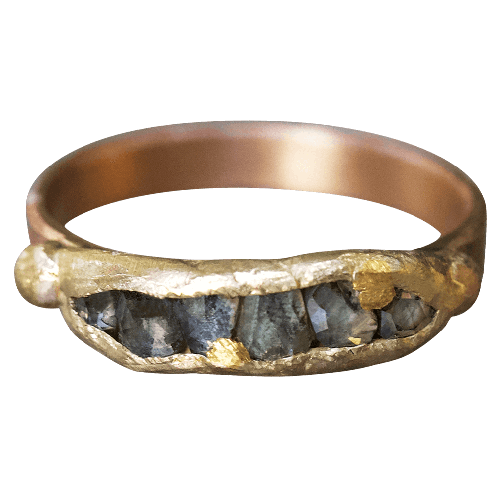Rose Cut Diamond Band with 3MM Rose Gold Band