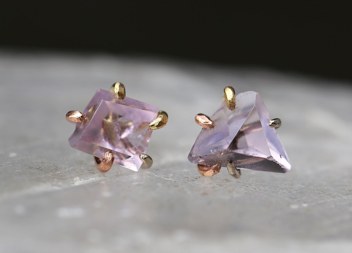 Rose De France Amethyst studs